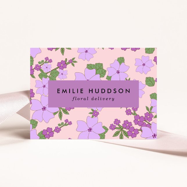 Carte De Visite Fleurs violettes, Verdure, Fleuriste, Boutique De  (Créateur téléchargé)