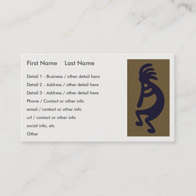 Carte De Visite Flexibilité de la figure Kokopelli - Noir sur Vert (Devant)