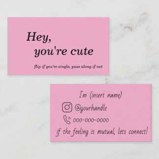 Carte De Visite Flirt and Connect Cards