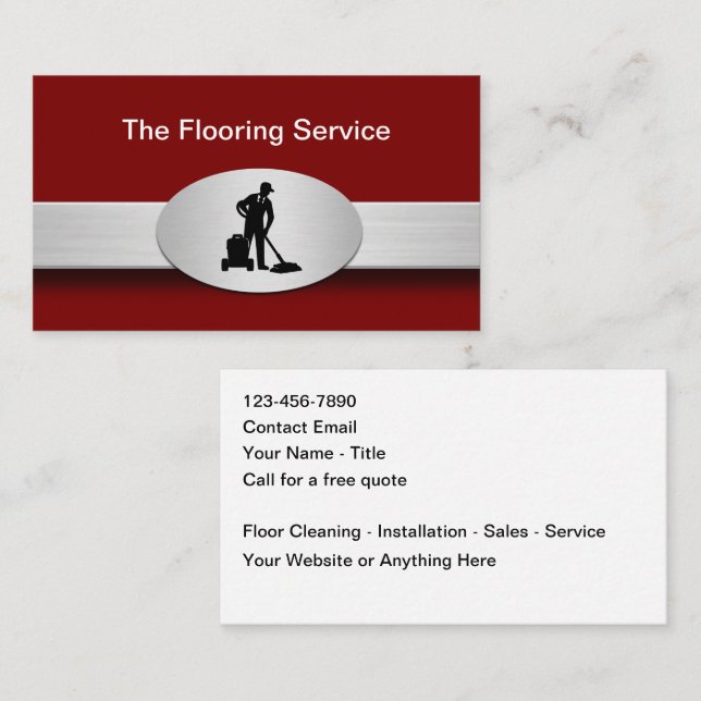 Carte De Visite Floor Cleaning And Installation Service (Devant / Derrière)