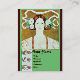 CARTE DE VISITE FLORA / DAME AU MONOGRAMME AUX ROSES BLANCHES