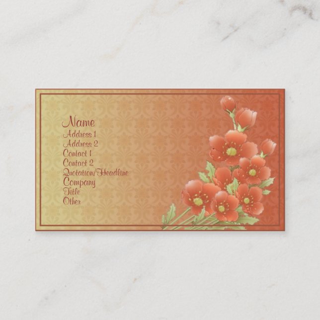 Carte De Visite Flora vintage (Devant)