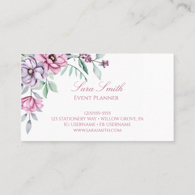carte de visite floral (Dos)
