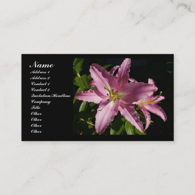 Carte de visite floral (Devant)