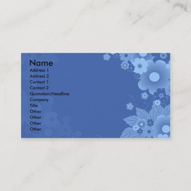 Carte de visite floral (Devant)