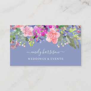 Carte de visite floral à aquarelle chic
