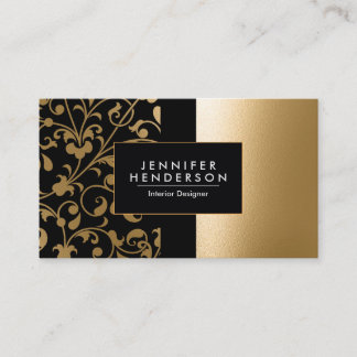 Carte De Visite Floral à huile d'or
