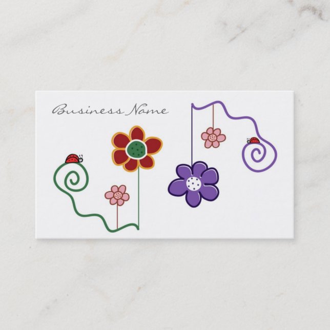Carte de visite floral à la mode (Devant)