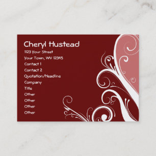Carte De Visite Floral abstrait de rouge