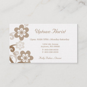 Carte de visite floral amusant, Mocha Latte