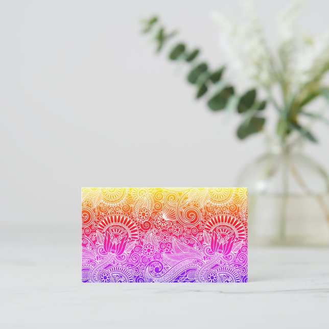 Carte De Visite Floral Batik Motif (Debout devant)