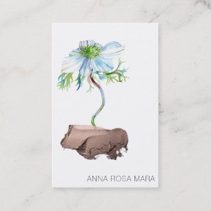 Carte De Visite *~* Floral Blanc Anémonique Rose or code QR