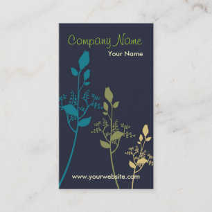 Carte de visite floral (bleu)