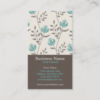 Carte de visite floral bleu de rendez-vous