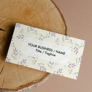 Carte De Visite Floral botanique vintage pastel violet