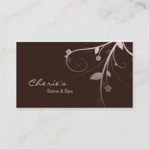 Carte de visite floral Brown rose de remous