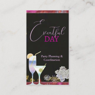 Carte De Visite Floral Cocktails Organisateur