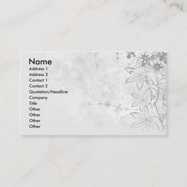 Carte De Visite Floral-Coin-Affaire-Carte (Devant)