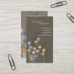 Carte De Visite Floral coloré lunatique de jardin d'agrément sup