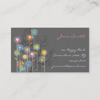Carte De Visite Floral coloré lunatique de jardin d'agrément super