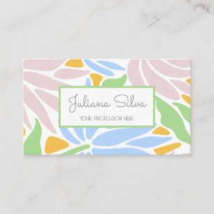 Carte De Visite Floral coloré rétro avec QR