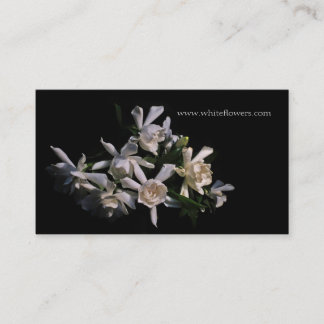 Carte de visite floral de gardénias blancs