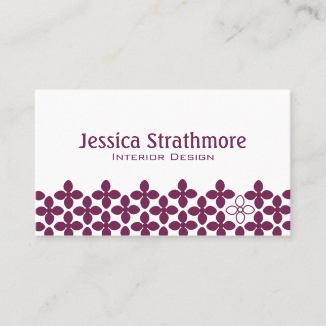 Carte de visite floral de prune violette (Devant)