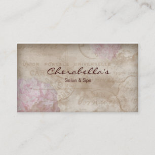 Carte de visite floral de spa de sembler antique