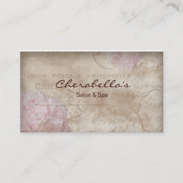 Carte de visite floral de spa de sembler antique (Devant)