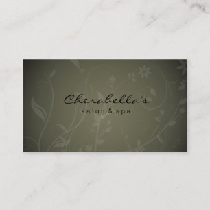 Carte de visite floral de spa vert de salon