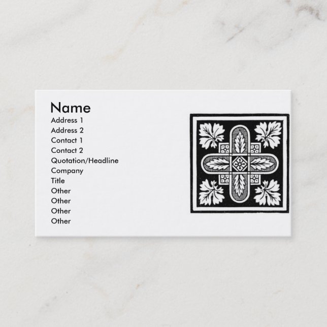 Carte de visite Floral Design (Devant)