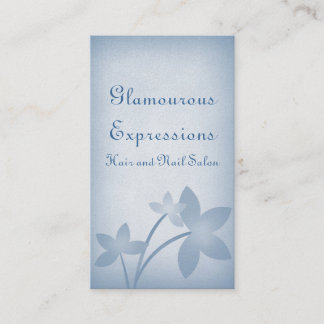 Carte de visite floral dévêtu, bleu clair