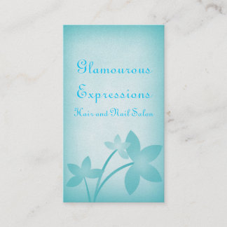 Carte de visite floral dévêtu, Turquoise