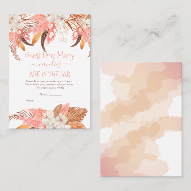 Carte De Visite Floral Devinez combien de bonbons dans la Jar Game (Devant / Derrière)