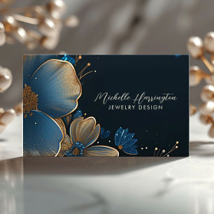Carte De Visite Floral Elegance Luxe Jewelry Designer, Artiste