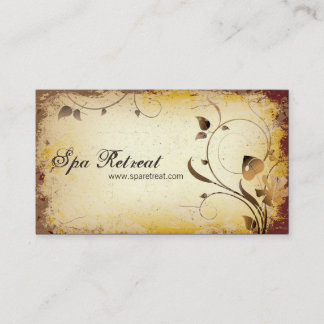 Carte de visite floral et feuillu de retraite
