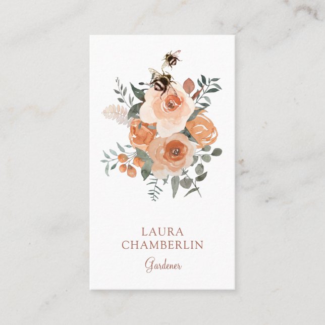 Carte de visite Floral Et Gardener Des Abeilles (Devant)