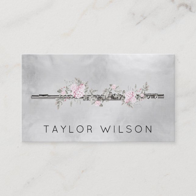 Carte De Visite floral floral conception de l'enseignant (Devant)