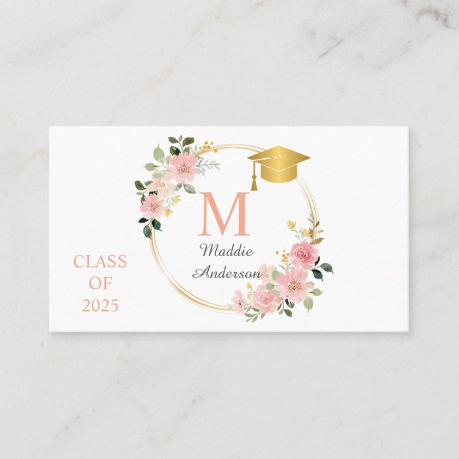 Carte de visite Floral Graduation (Devant)