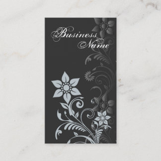 Carte de visite floral (gris bleu)