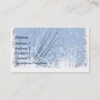 Carte de visite floral grunge bleu de remous de