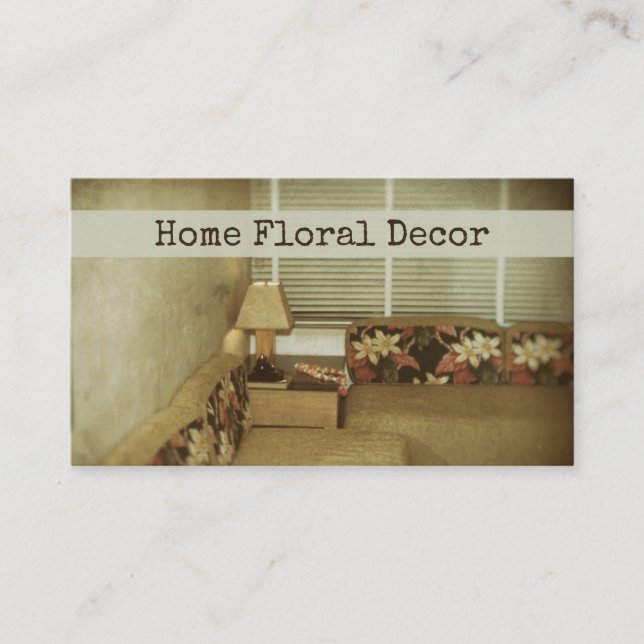 Carte De Visite Floral Home Intérieur Designer Décor Mobilier (Devant)