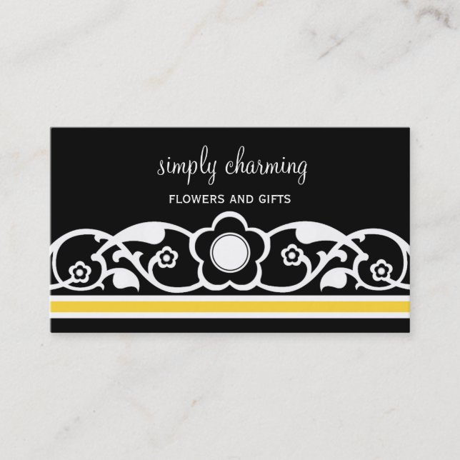 Carte de visite Floral, Jaune (Devant)