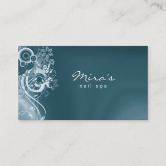 Carte de visite Floral Landscaping Retro Turquoise