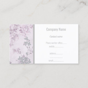 CARTE DE VISITE FLORAL LILAC SILVER TRIM