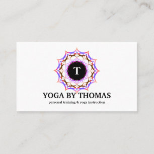 Carte De Visite Floral Mandala Logo Monogram Yoga Instructeur