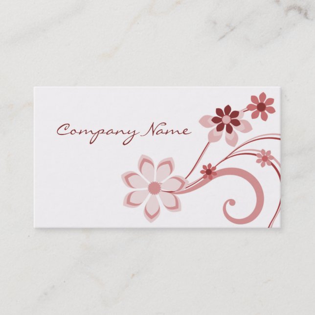 Carte de visite Floral, Mauve (Devant)
