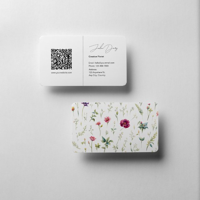 Carte de visite floral minimaliste (Créateur téléchargé)