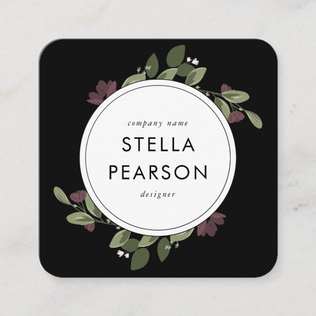 Carte de visite floral moderne (Devant)