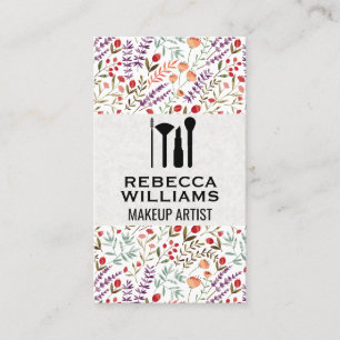 Carte De Visite Floral Motif décoratif Kit maquillage